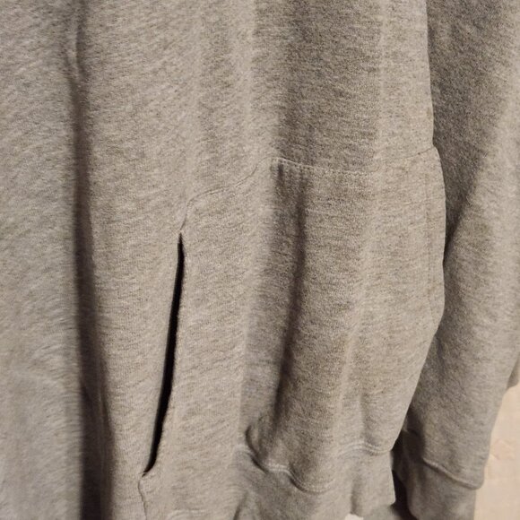🟣 Minnesota Vikings Distressed Raw V-Neck Hoodie Sweatshirt Grey 2XL 🏈 - Picture 5 of 8